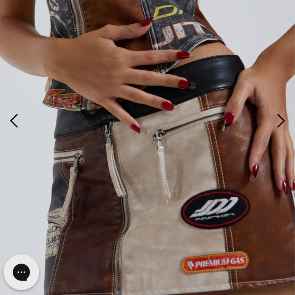 Jaded London DAYTONA VEGAN LEATHER MINI SKIRT